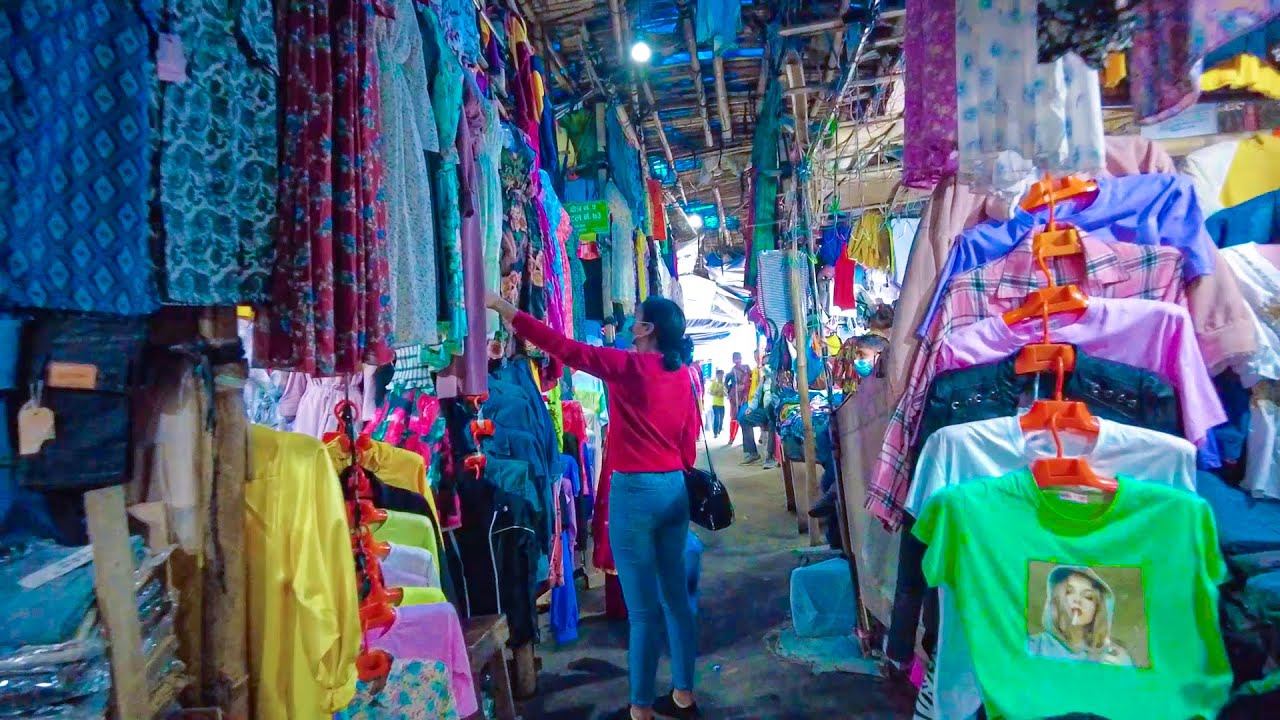 Walking in Bhrikutimandap. Cheapest Clothes Market In Kathmandu - Nepal | | ASMR - Binaural Sounds