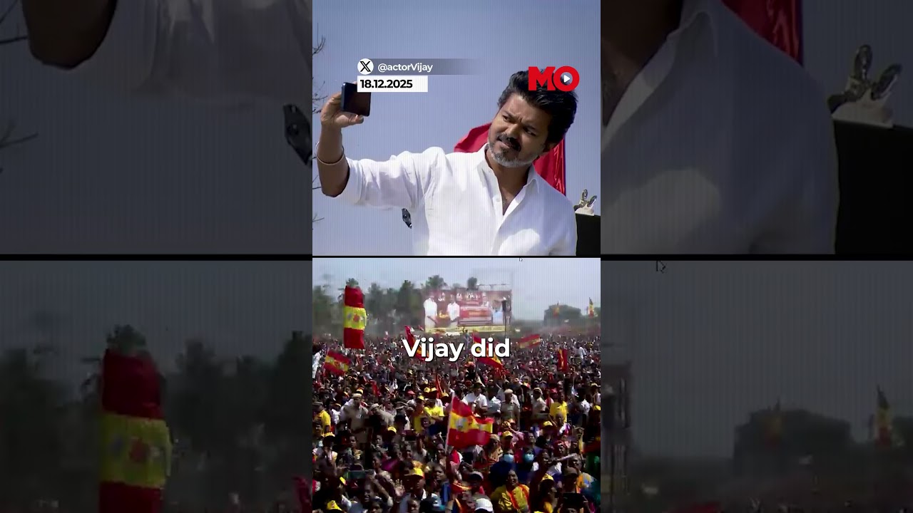 Supporter Climbs Speaker Tower During Vijay Rally | Mo of Everything