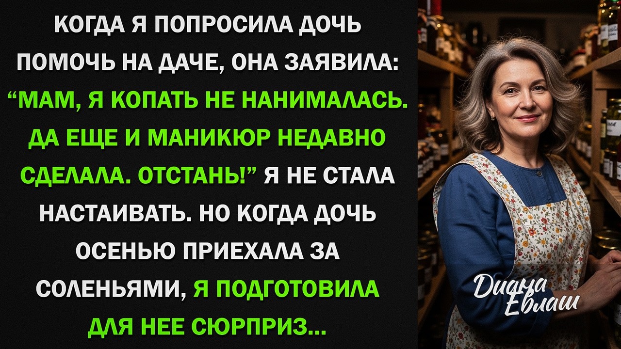 Дочь отказалась помогать мне на даче, а когда приехала за соленьями, ее ждал сюрприз
