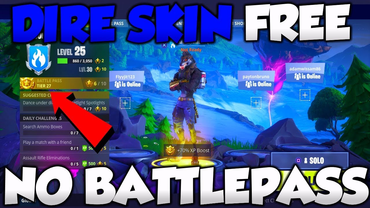 How To Get DIRE SKIN Without Level 100 TIER! Get Dire Skin FREE Without BATTLE PASS