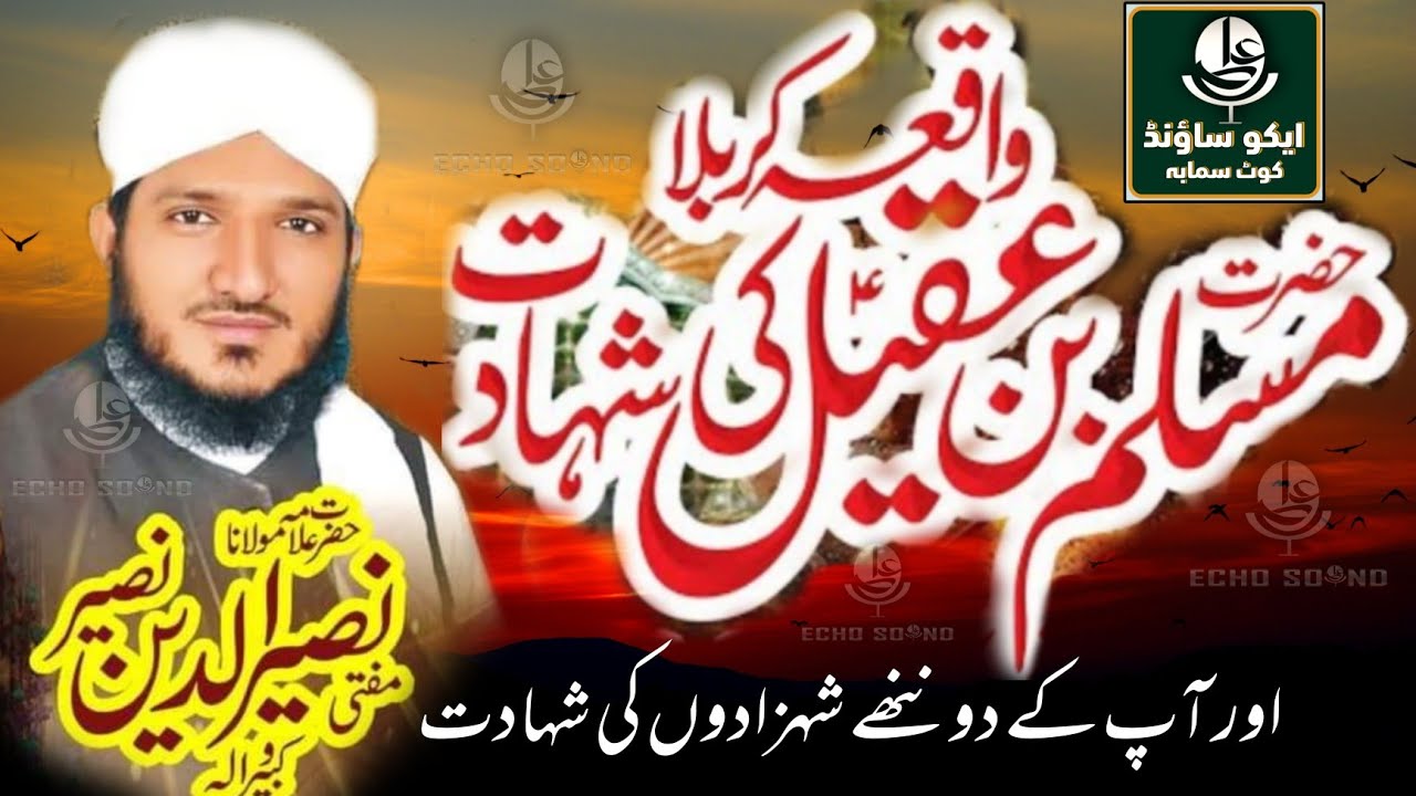 Muslim Bin Aqil Ki Shahadat & Muslim Ki Jori Ki Shahadat waqia karbala Mufti Naseer Din Naseer Rizvi