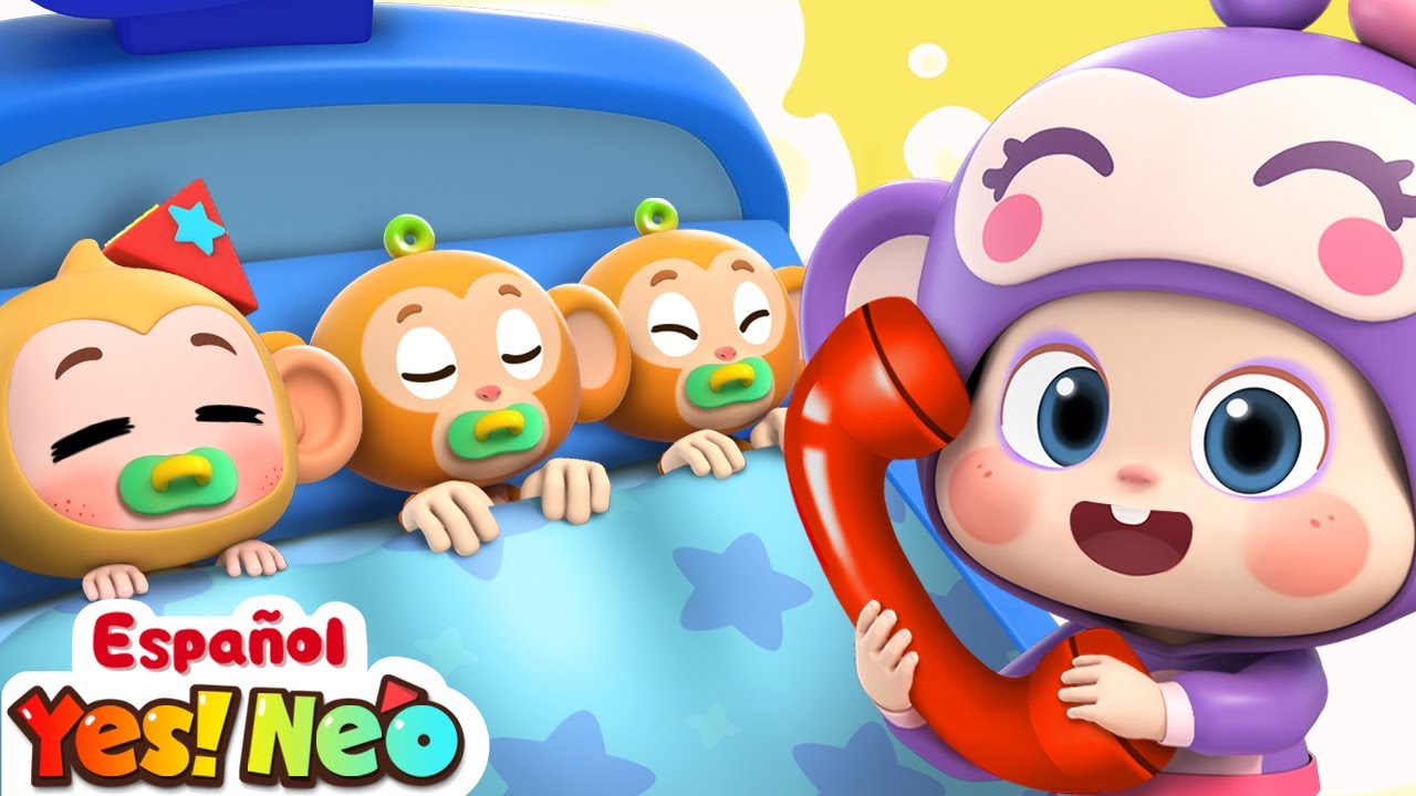 Cinco Monitos Saltando en la Cama  | Yes! Neo - Canciones y Caricaturas para Ni&ntilde;os