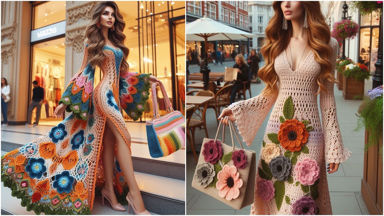 Most Beautiful 💕Ladies Crochet Dress 👗(part 1)(share ideas) #knitted #knitting #crochet