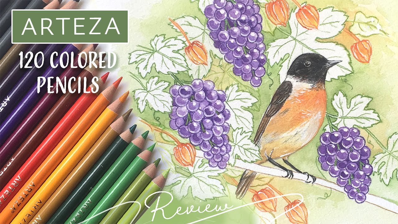Painting with colored pencils and gouache! // Arteza 120 colored pencils review