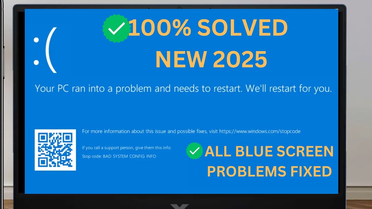 Your device ran into a problem and needs to restart -✅Windows 10/11/8 | Blue Screen Of Death Error