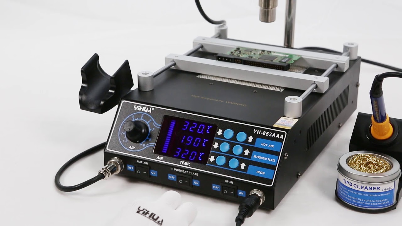 YIHUA 853AAA upgraded version soldering station rework station and preheating station