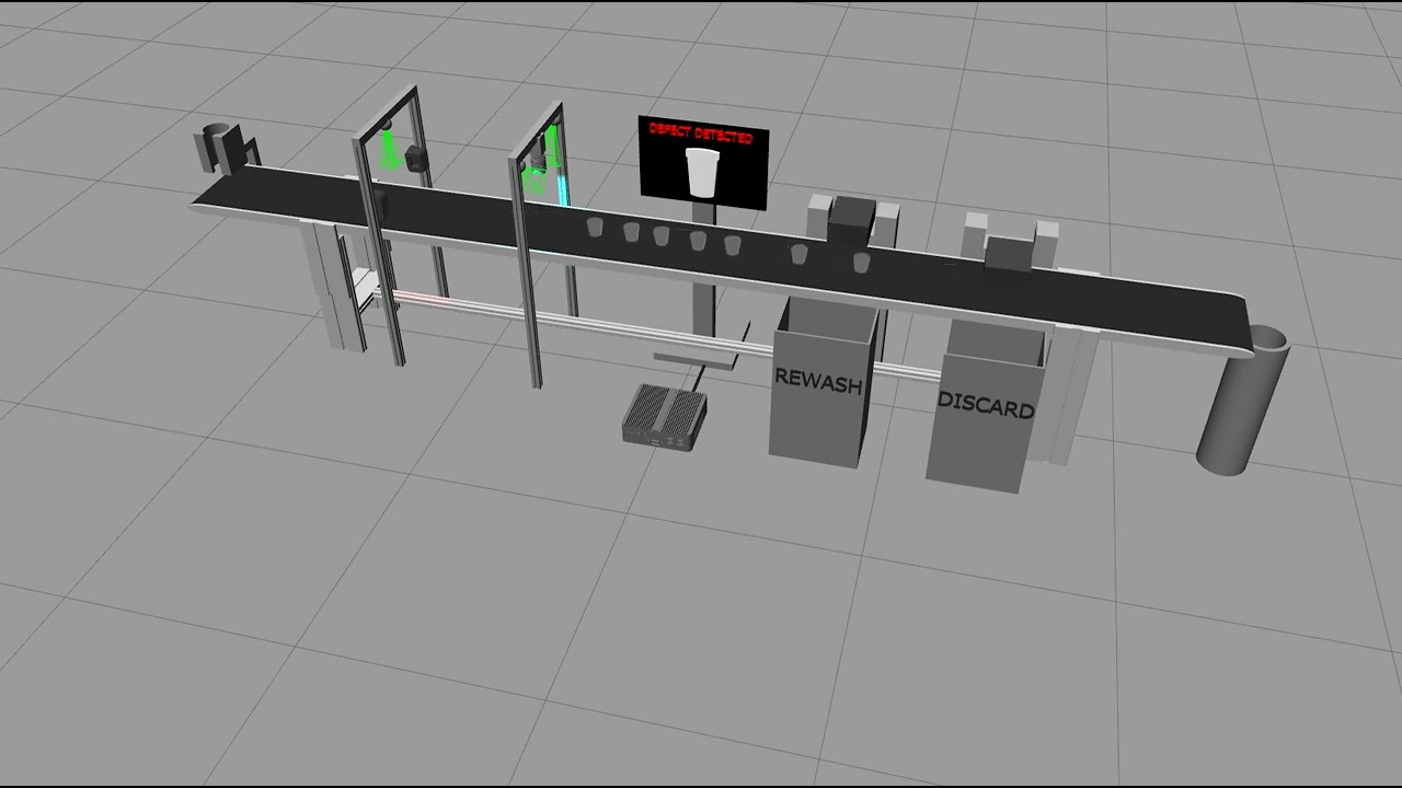 Reusable Cup Quality Management System - Complete Version (Conveyor with Sorting & Classification)