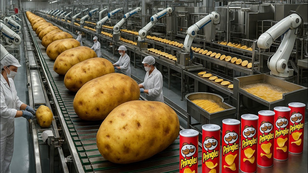 Behind the Scenes at the Factory: From Raw Potatoes to Stacked Potato Chips (Complete Process)