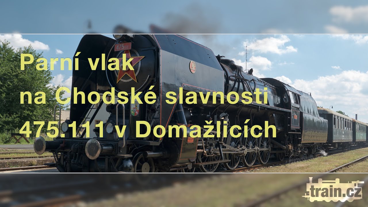 Parní vlak na Chodské slavnosti, dění mezi jízdami v Domažlicích, 475.111, IMC Plzeň