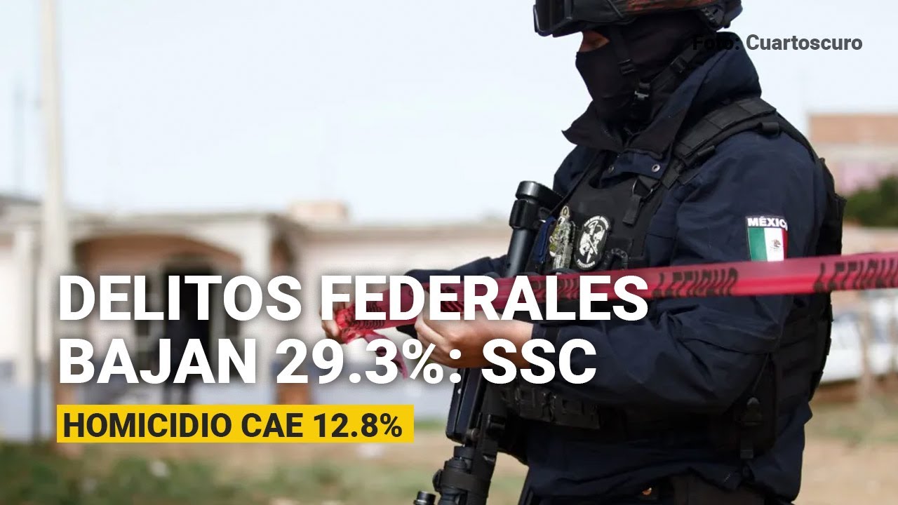 Los delitos federales bajan 29.3% desde inicio de sexenio: SSC; homicidio cae 12.8%