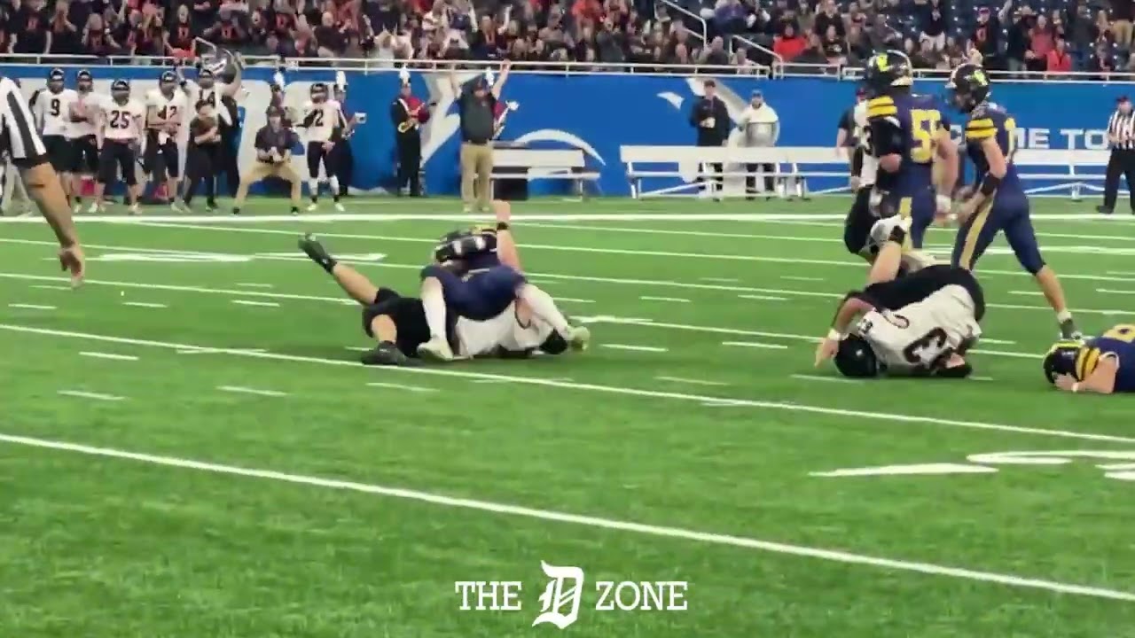 Ubly 2024 OT/DT Mitchell Foote sack from the 2023 Division 8 State Championship game
