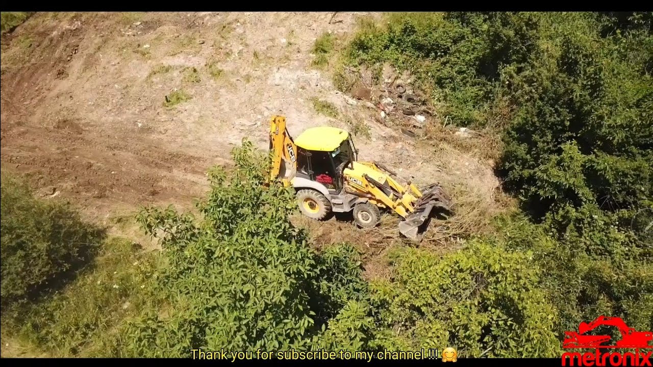 JCB 3CX Leveling Terrain, Drone View, Power Machinery!!!