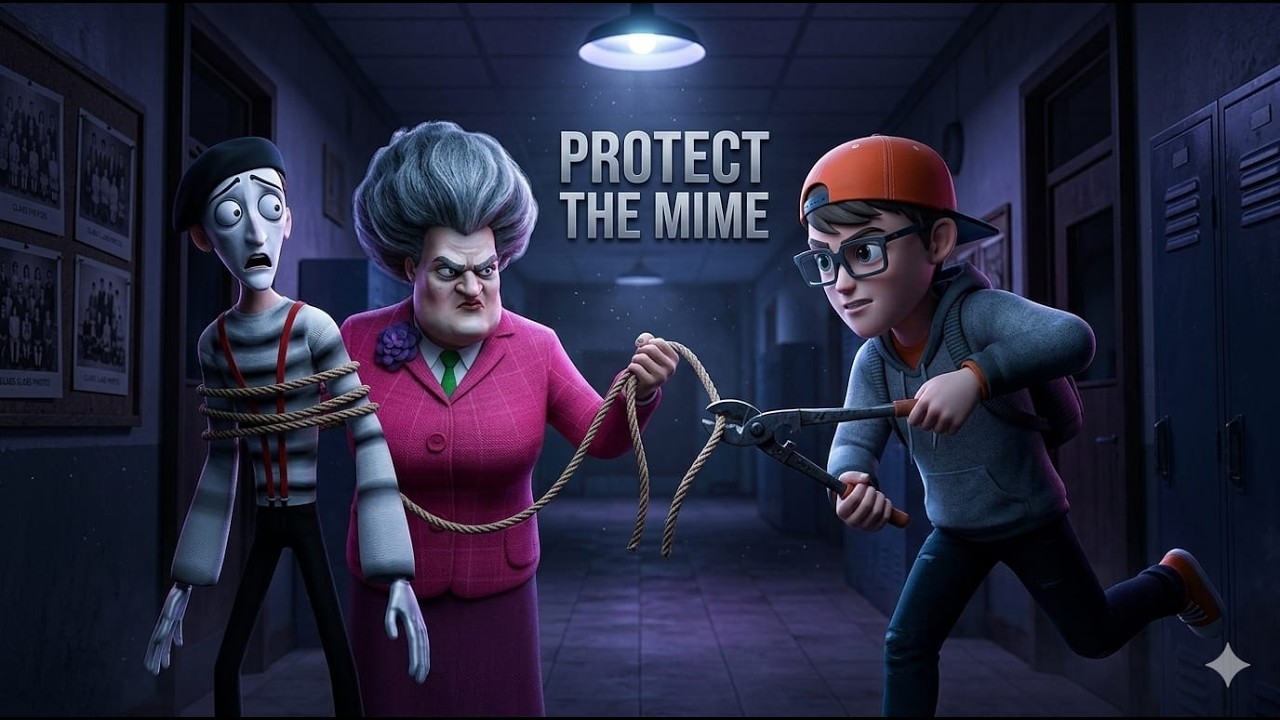 SCARY TEACHER CAPTURED THE MIME 😱 | I Rescued Him! (Crazy Escape)