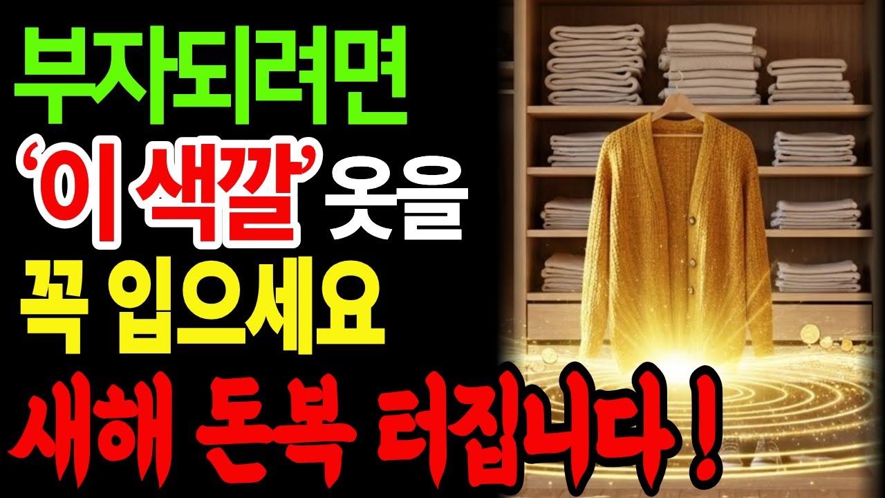 부자가 되려면 '이색깔' 옷을 꼭 입으세요. 새해 돈복 터집니다.ㅣ재물풍수ㅣ금전풍수ㅣ새해풍수ㅣ풍수인테리어