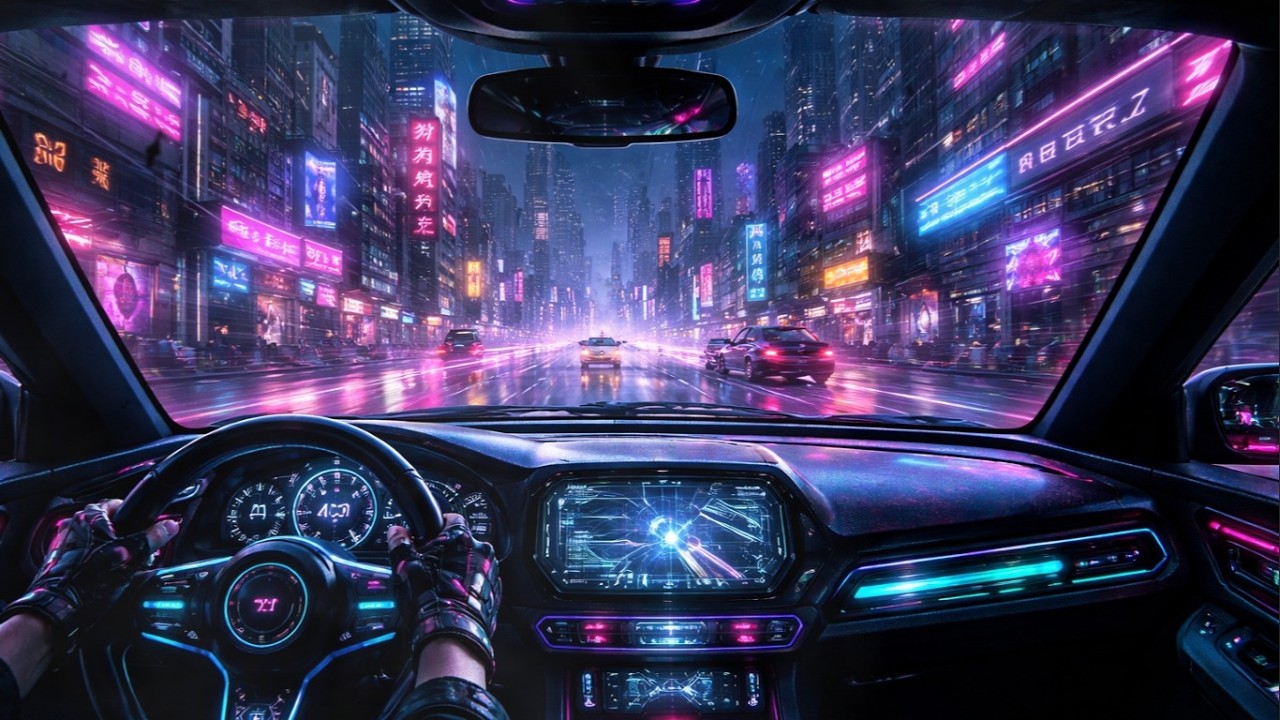 Midnight Neon Highway Playlist — Retro Synthwave | Cyberpunk Noir Instrumentals