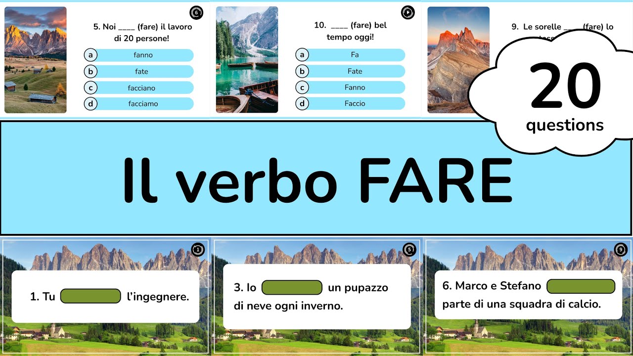 Beginner Italian Verb Conjugation Quiz - IL VERBO FARE - Level A1 - Italian for Complete Beginners