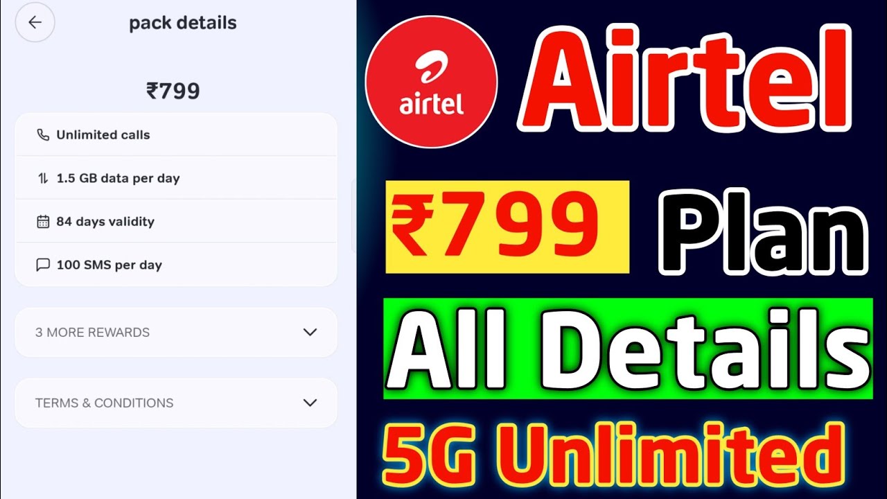 Airtel ₹799 Recharge Plan All Details 🔥 | Airtel ₹799 Recharge Plan Unlimited 5G Data Or Not