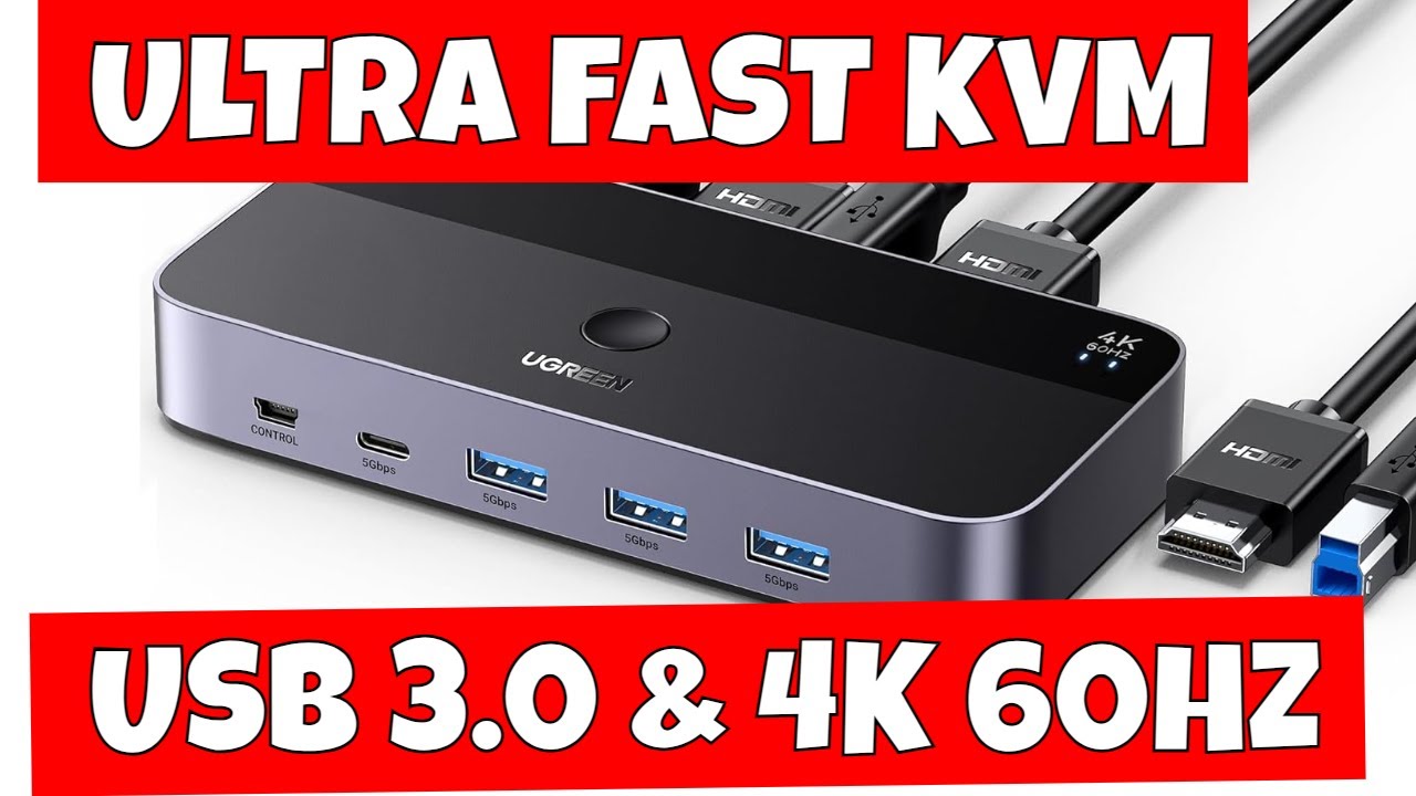 ЛУЧШИЙ ВЫГОДНЫЙ БЫСТРЫЙ USB 3.0 5 Гбит/с KVM-переключатель типа C UGREEN CM664