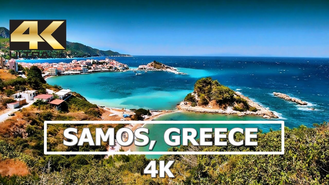 Samos island, Greece 4K Drone