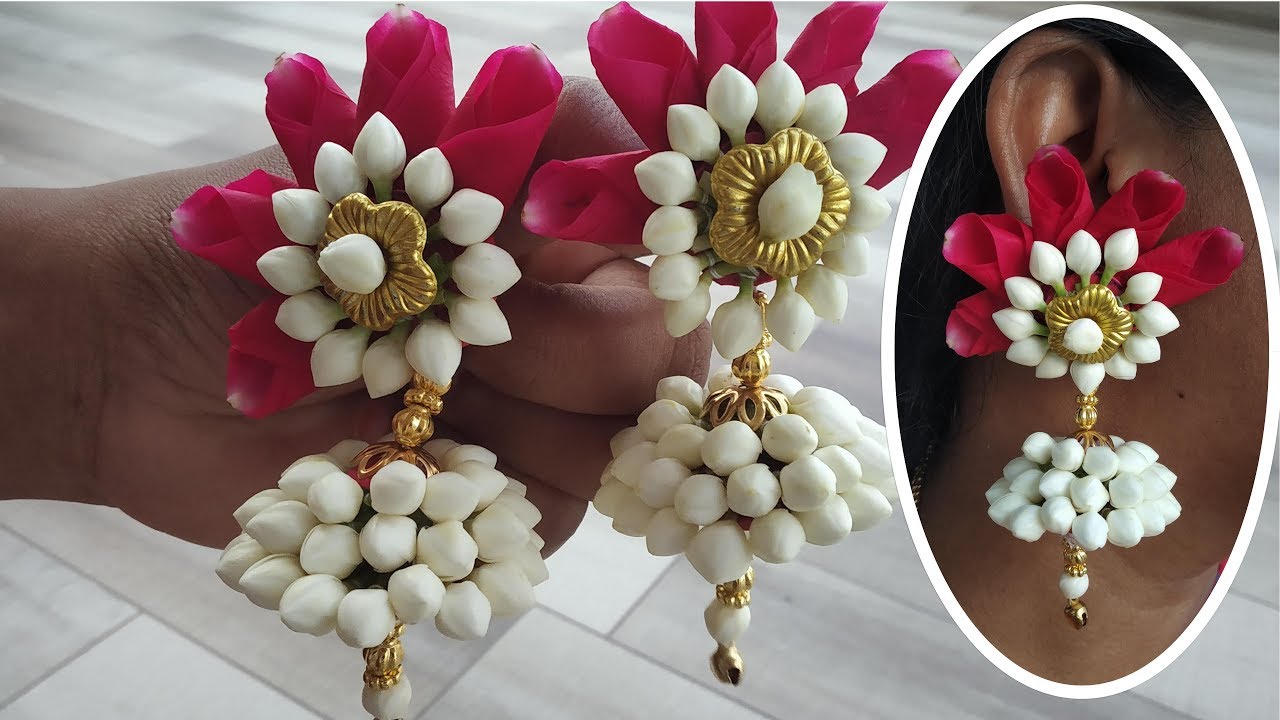 DIY Flower Earrings | Flower Jewellery for Haldi/Mehndi functions