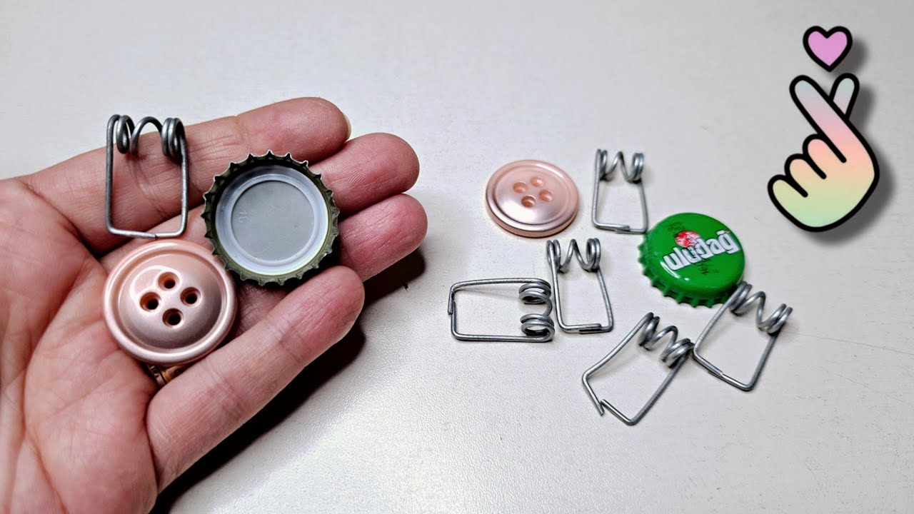 Button, Bottle Cap and Clothespin Wire!♻️ Look What I Made?🥰