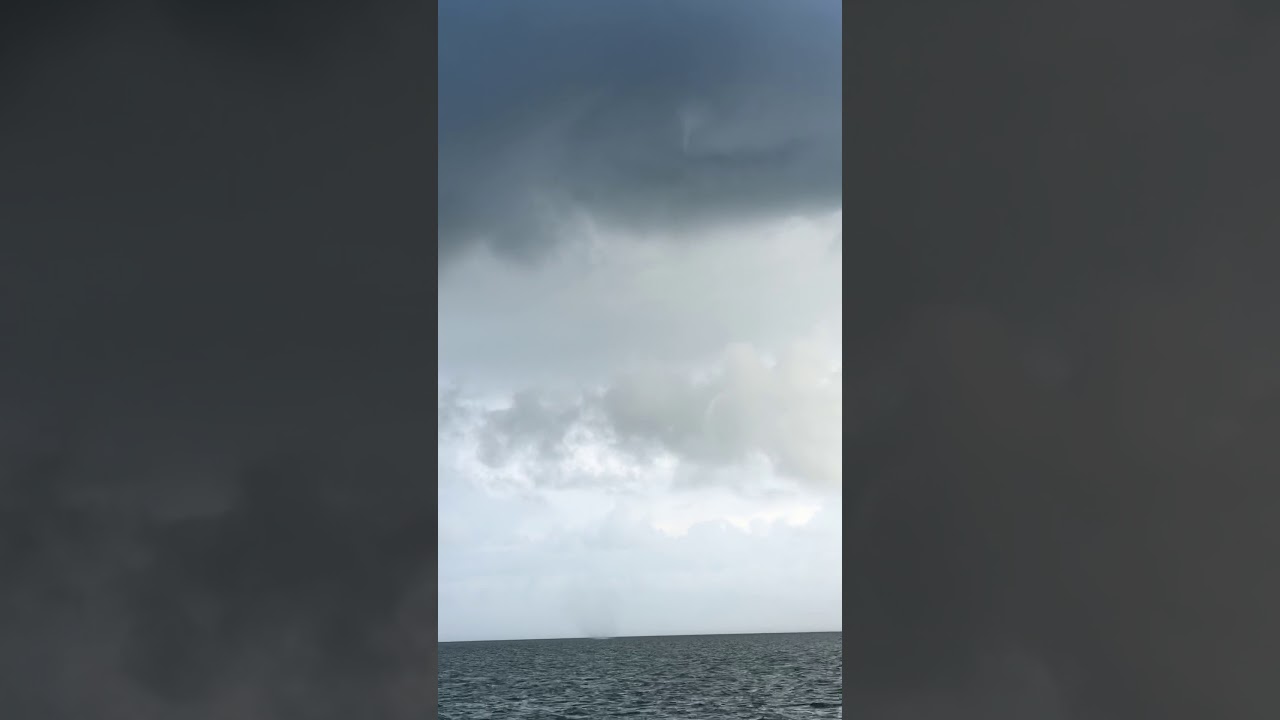 Water spout forming over Biscayne Bay
