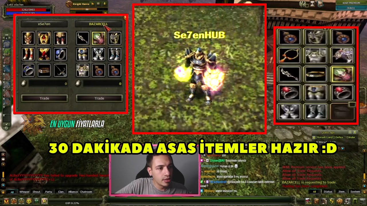 Se7en - (ZERO) Yayında 152 Bin TL'lik Warriorunu Bozup Asas Char Dizip PK Atıyor ! Knight Online