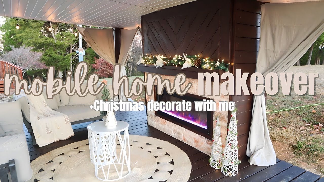 *NEW* MOBILE HOME COVERED DECK DECOR REVEAL + Christmas decorate with me | 2023 | Ep. 8