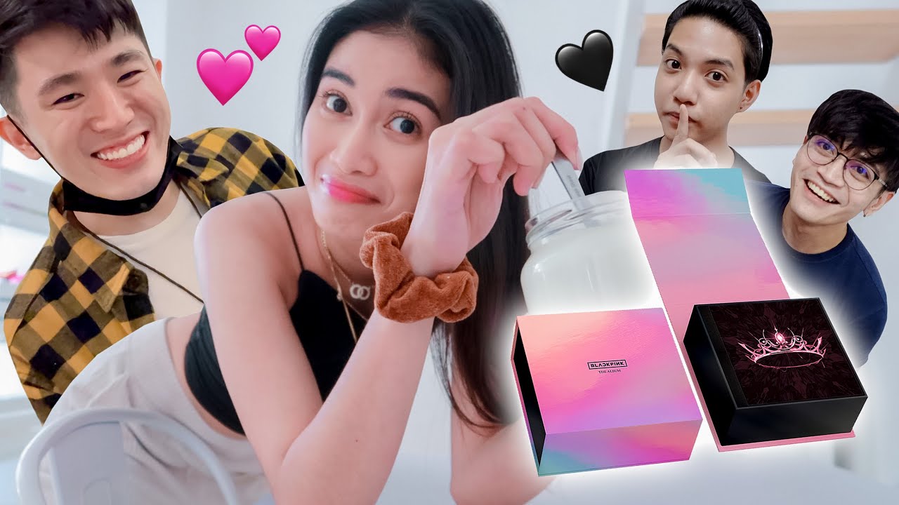 surprising him with the blackpink album