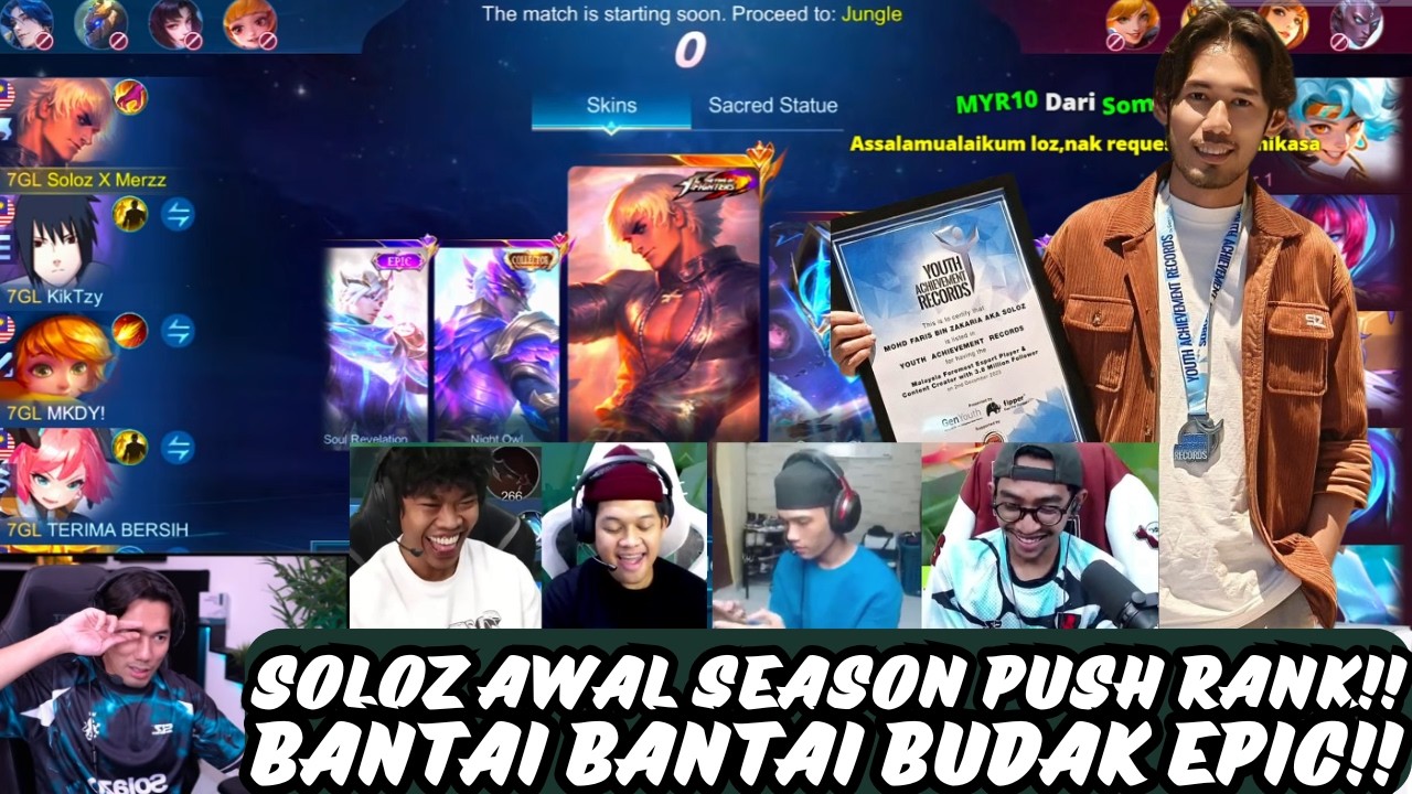 SOLOZ AWAL SEASON PUSH RANK!! BANTAI BANTAI BUDAK EPIC!!