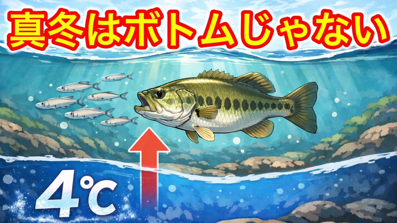 【バス釣り】2月3月はボトムじゃない？冬バスの居場所とおすすめルアー
