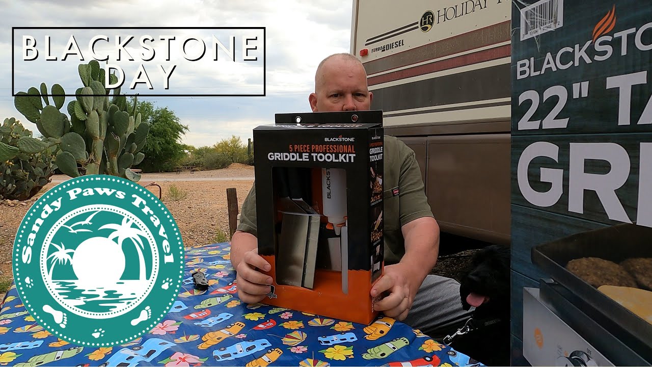 Blackstone day where we buy, unbox, and season our new Blackstone grill for use on the road as we RV
