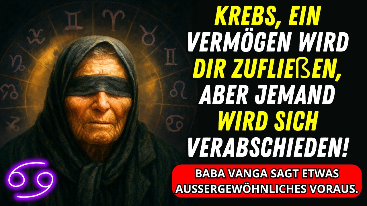 Krebs: Viel GELD kommt in Ihr Leben und ein SCHMERZLICHER ABSCHIED! Enthüllt Baba Vanga