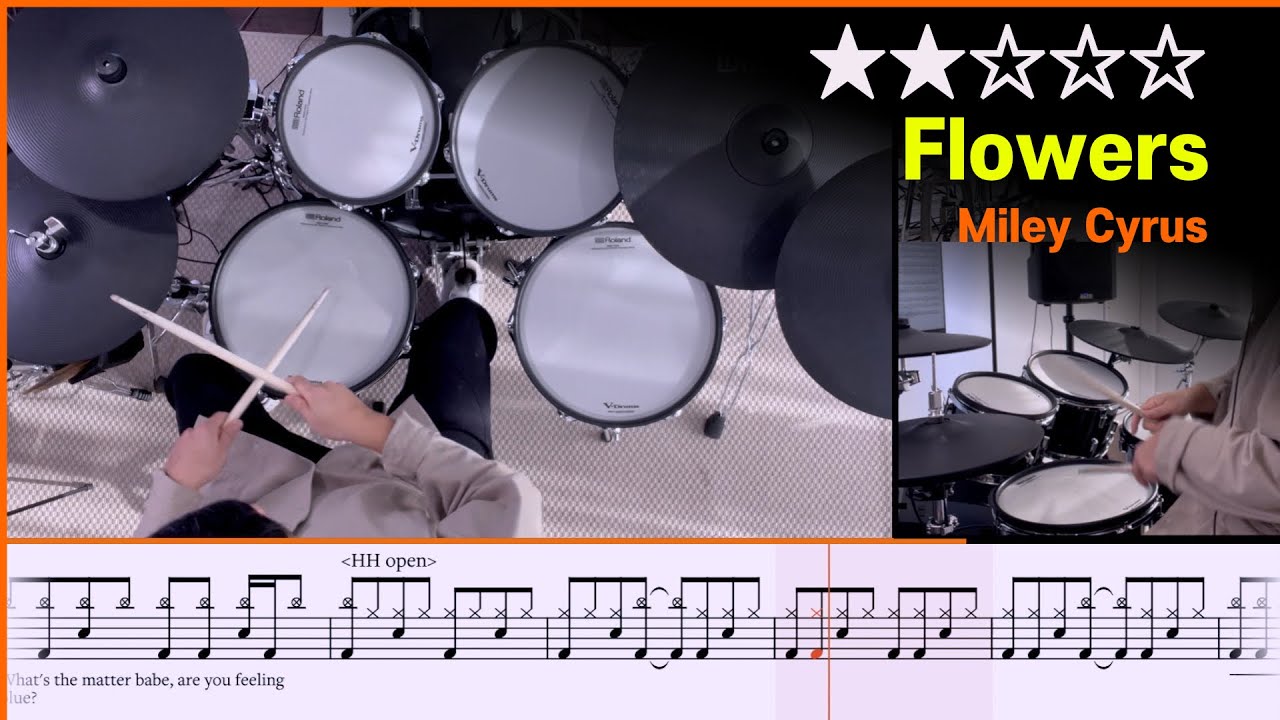 [Lv.02] Flowers - Miley Cyrus | Drum Cover with Sheet Music