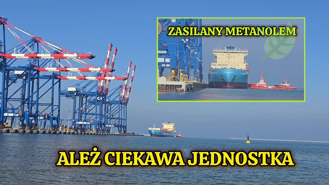 24.03. Niezwykle ekologiczny kontenerowiec Laura Maersk wpływa do T3.