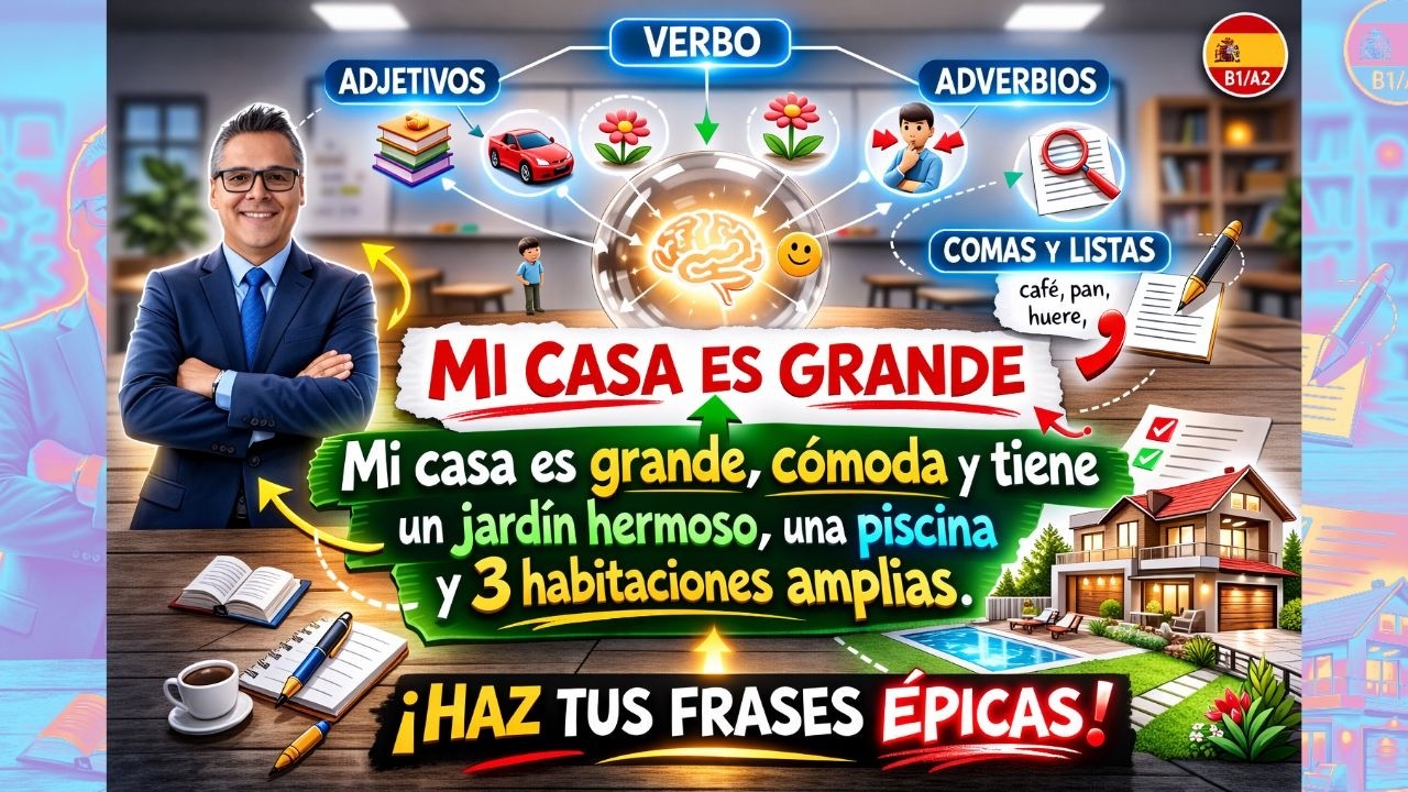 Cómo escribir frases más LARGAS y PROFESIONALES en español (DELE B1-B2) CLASE 2