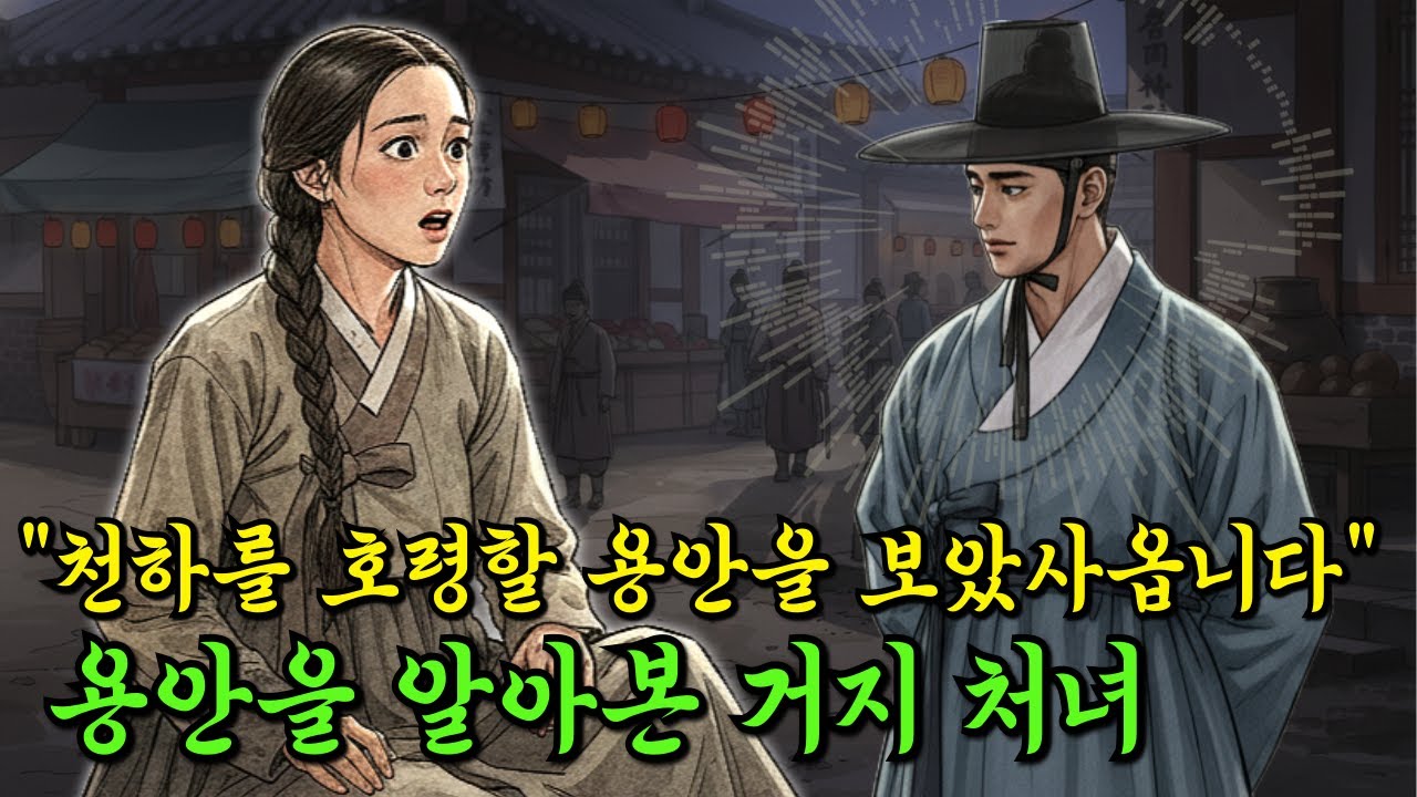 장터의 거지 처녀, 관상으로 용안을 알아보고 세자를 구하다.