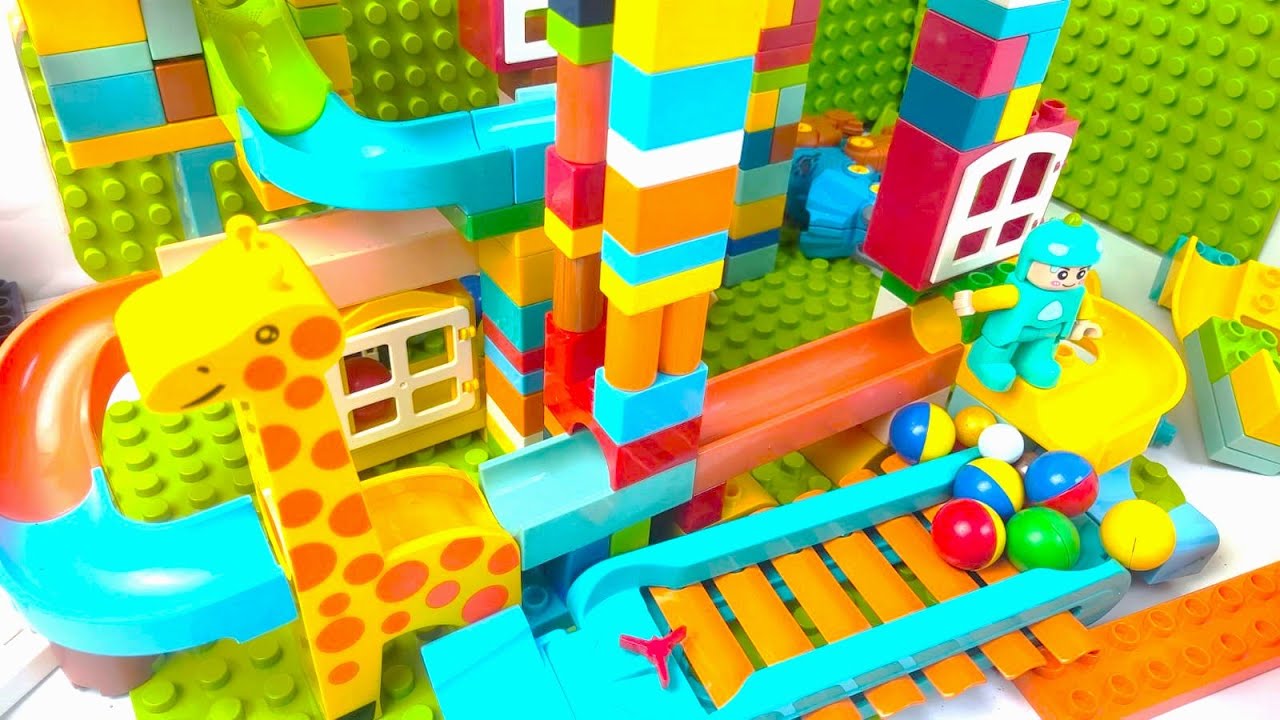 Satisfying Building Block Coaster Marbles Run Race ASMR - Peaceful Marble Track ASMR