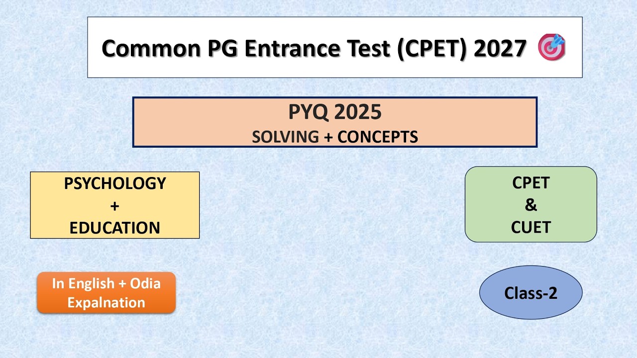 CPET 2027 Preparation | PYQ Solving Class | Psychology & Education | CPET + CUET | Class -2