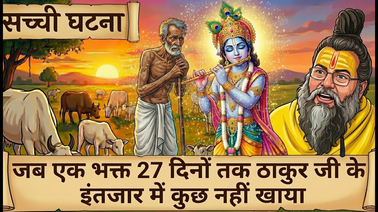 जब😱 एक भक्त 🙏27 दिनों तक🥺ठाकुर जी🦚के इंतजार में🥺कुछ नहीं खाया😱
