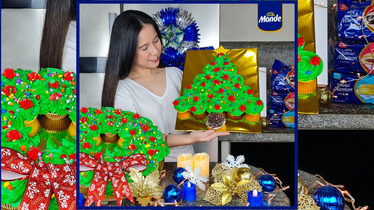 No Bake Christmas Pull Apart Cupcakes Gamit Ang Monde Special Mamon Mini