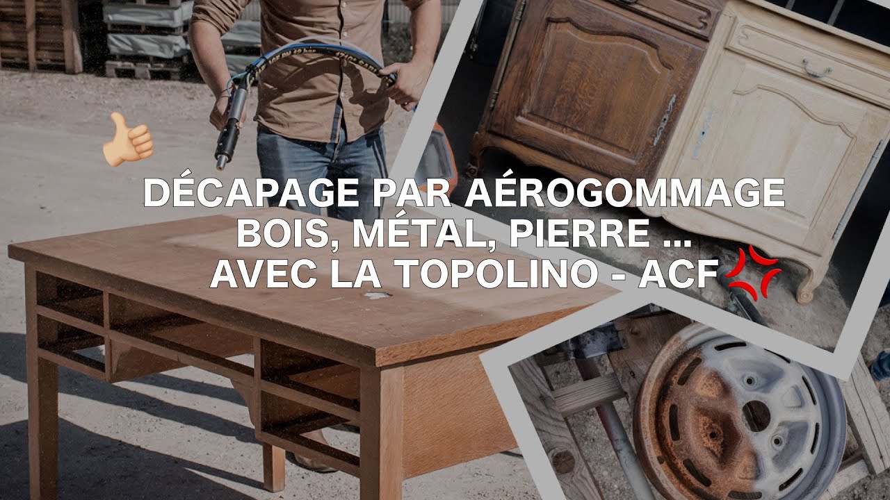 Aérogommage : démonstration sur différents supports - TOPOLINO ACF