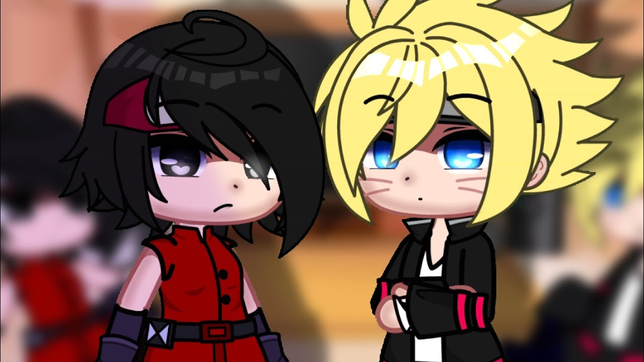 boruto and sarada reaction to Sasuke💜🖤//gacha club edition//