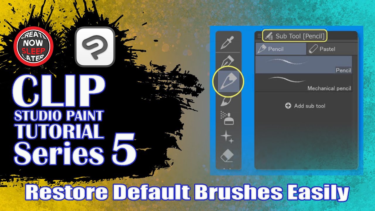 Clip Studio Paint - How To Restore Default Brushes - Tutorial