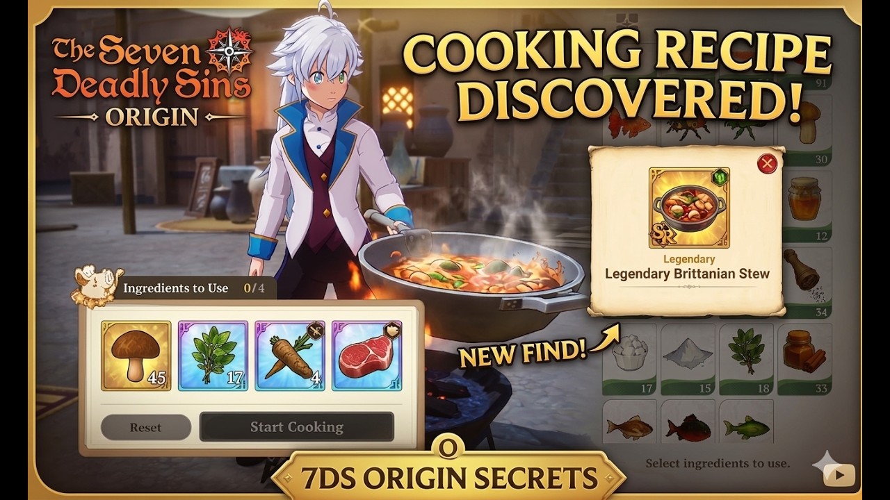 🔥 Complete 7DS Origin Cooking Guide: ALL Recipes & Ingredients! 🥘💎