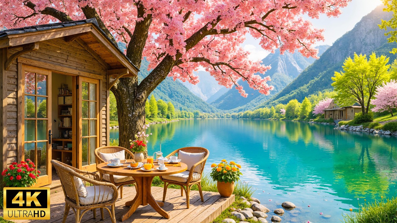 Cozy Spring Porch Ambience 🌿 Smooth Piano Background Music for Stress Relief