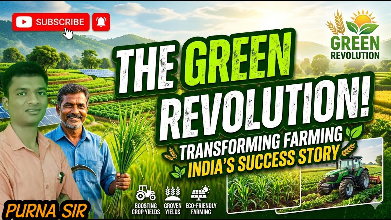 हरित क्रांति || ସବୁଜ ବିପ୍ଲବ କଣ ? Green revolution | Class 10th and 8th | Explain By PURNA SIR 