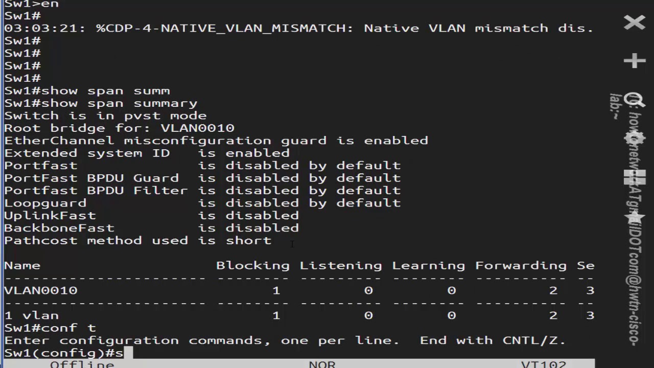 66 Enabling Rapid Per VLAN Spanning Tree