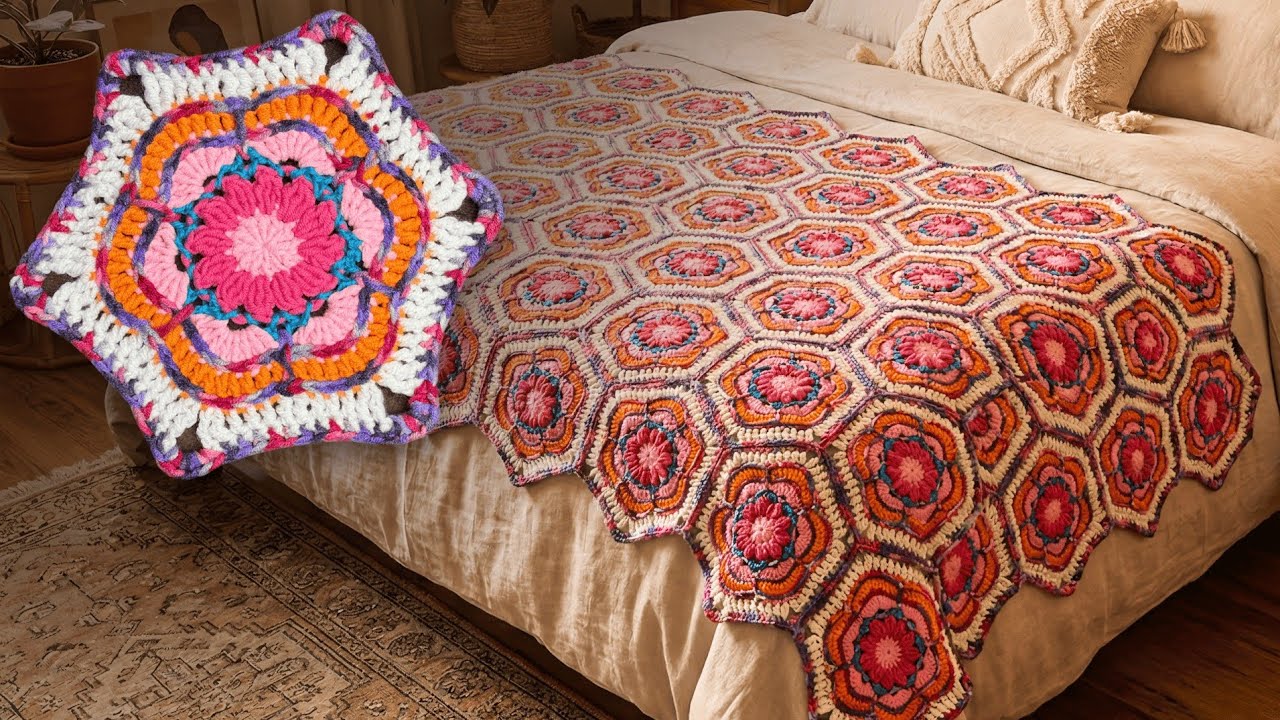 How to Crochet Hexagon Granny Square ⚡! Crochet Pattern 