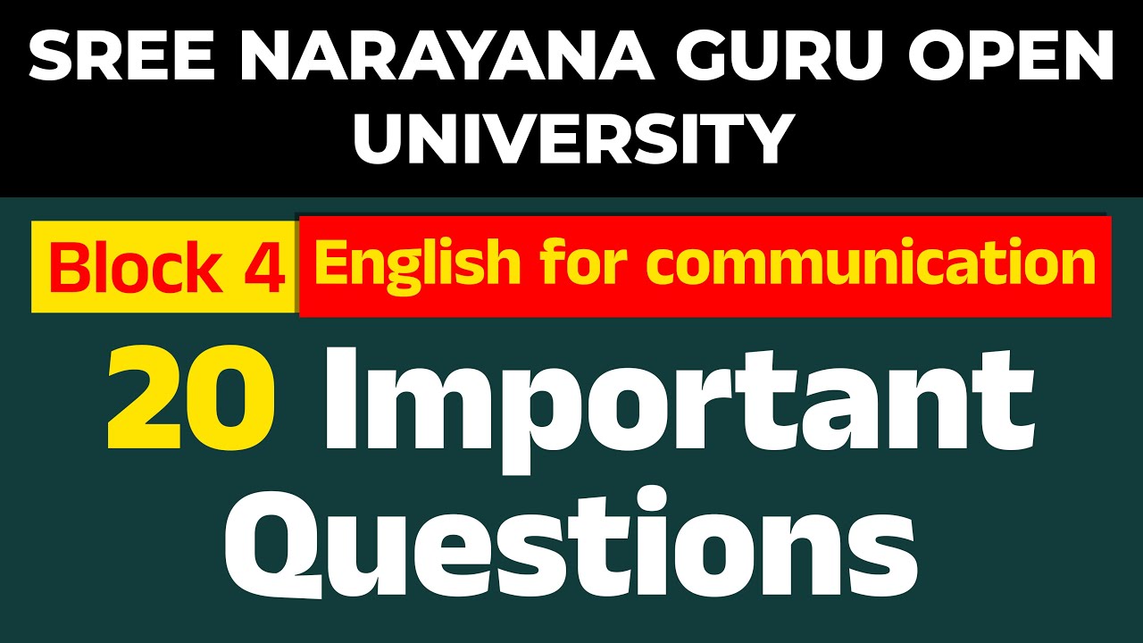 SGOU-English for communication/block 4 /important 20 questions
